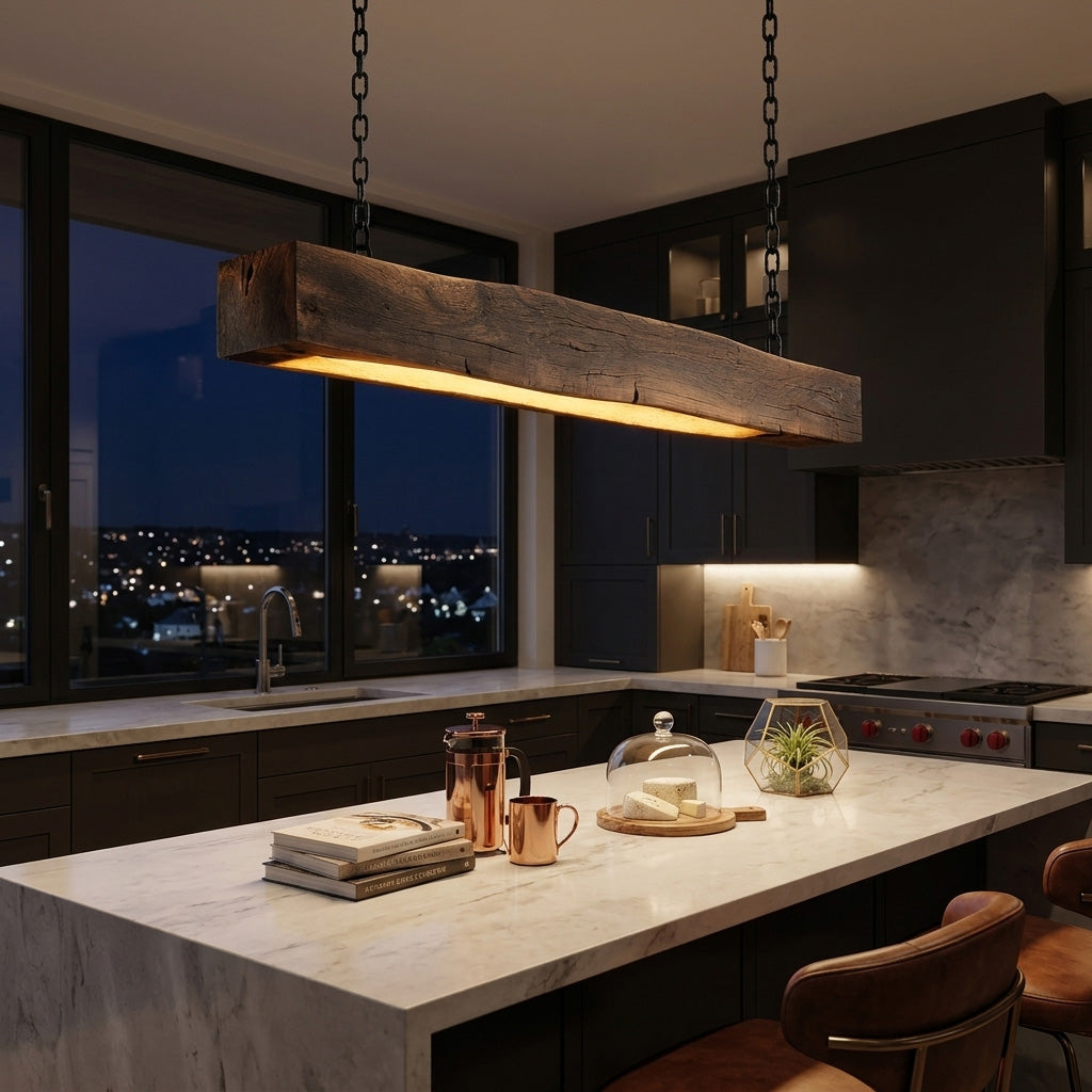 Modern Wooden Beam Pendant Light For Modern Dining Room