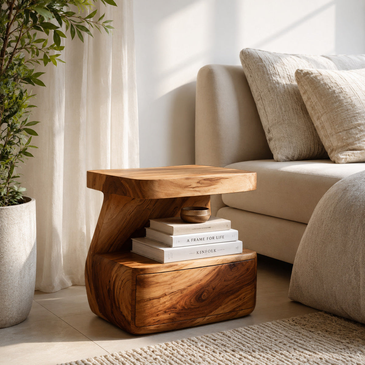 Modern Nightstand With Drawer For Bedroom