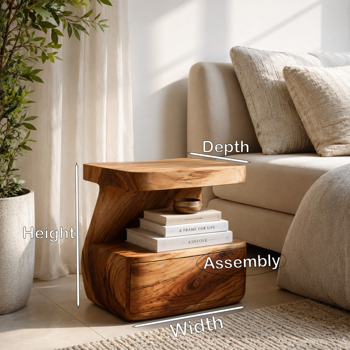 Modern Nightstand With Drawer For Bedroom