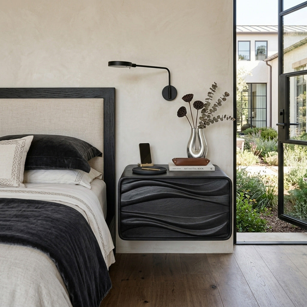 Organic Sculptural Floating Bedside Table For Bedroom Decor