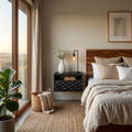 Modern Wooden Wall Mounted Nightstand With Open Shelf For Bedroom