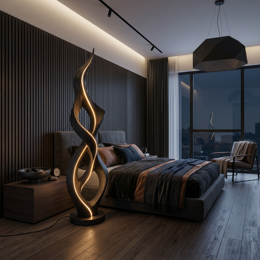 Organic Twist Floor Lamp For Cozy Living Room