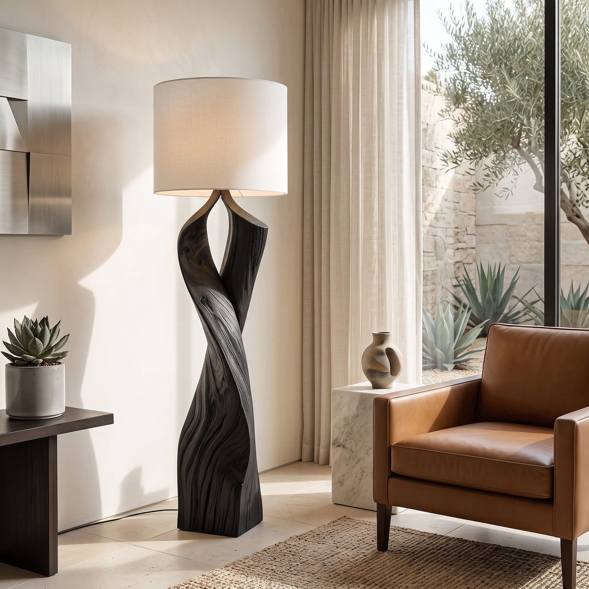 Modern Twisted Floor Lamp For Bedroom Or Living Room