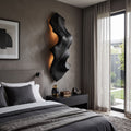 Contemporary Sculptural Wood Wall Light For Bedroom Decor