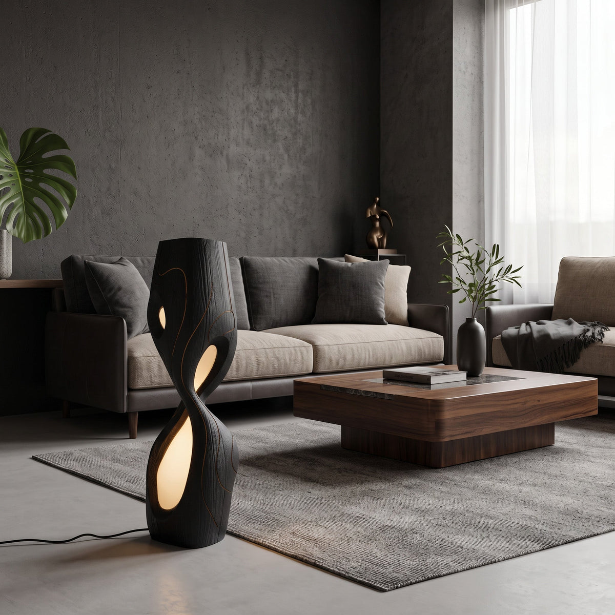 Modern Sculptural Floor Lamp For Living Room Or Bedroom