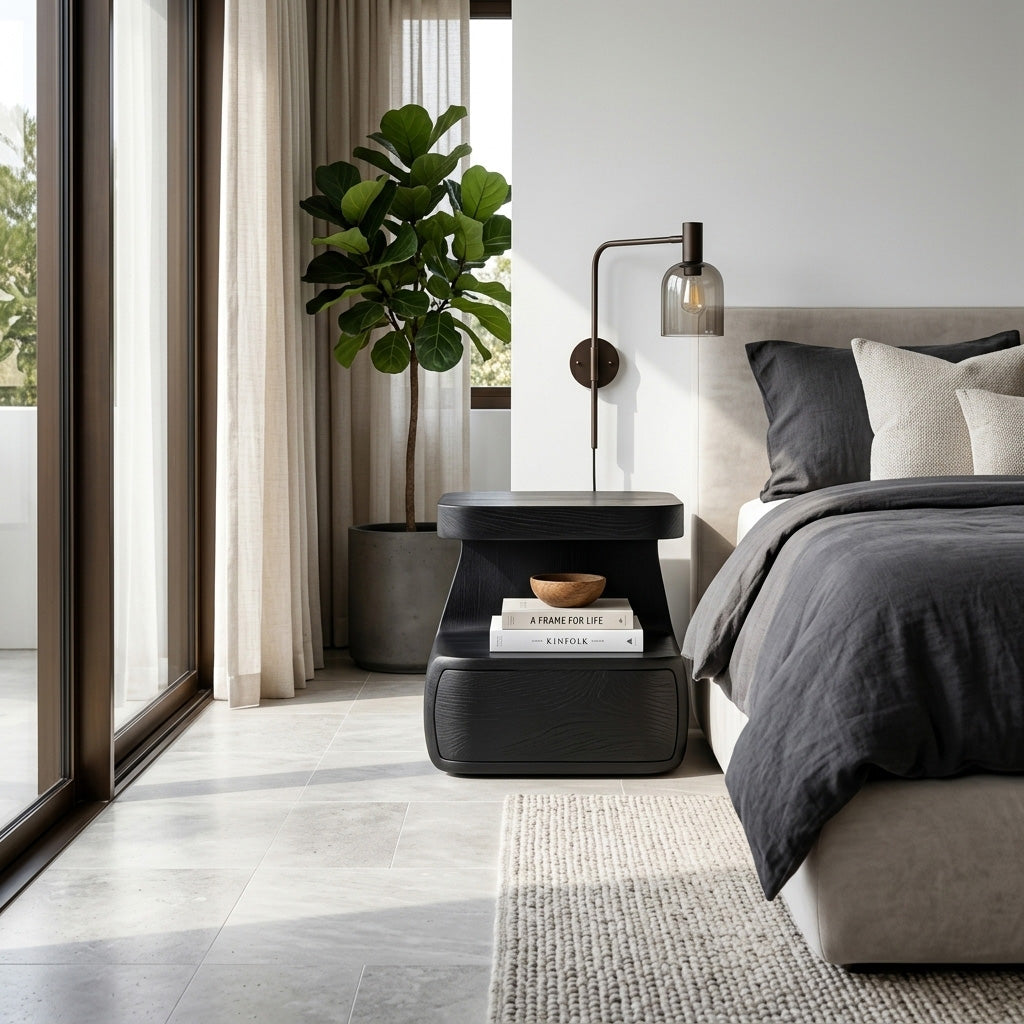 Modern Nightstand With Drawer For Bedroom
