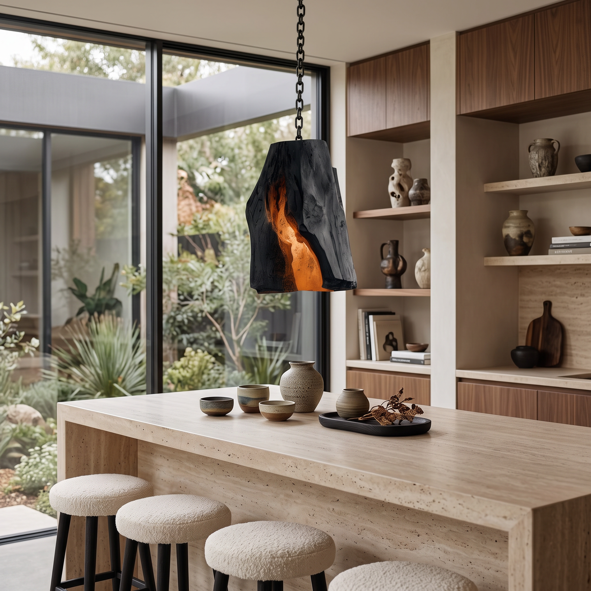Rustic Organic Pendant Light For Dining Room