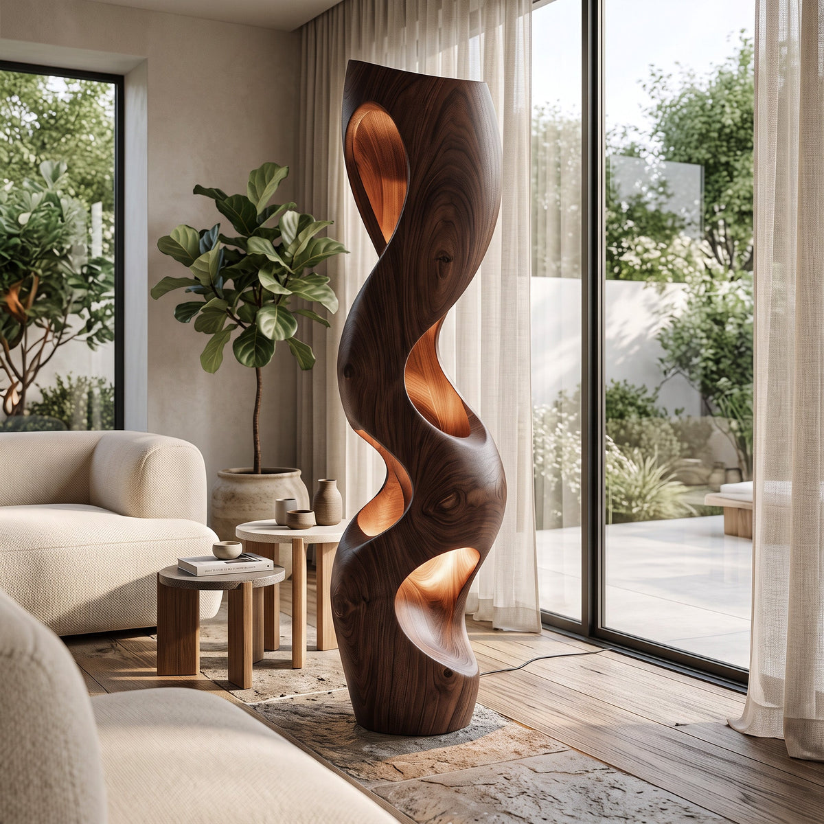 Organic Sculptural Floor Lamp For Modern Living Room
