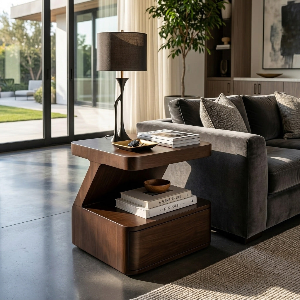 Modern Nightstand With Drawer For Bedroom
