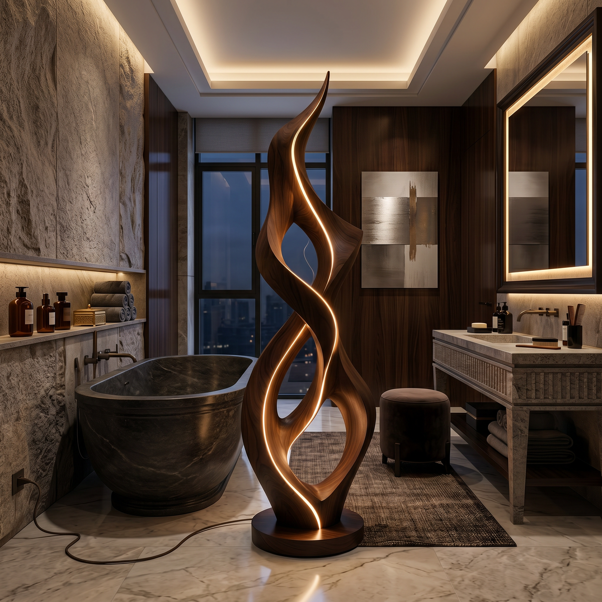 Organic Twist Floor Lamp For Cozy Living Room