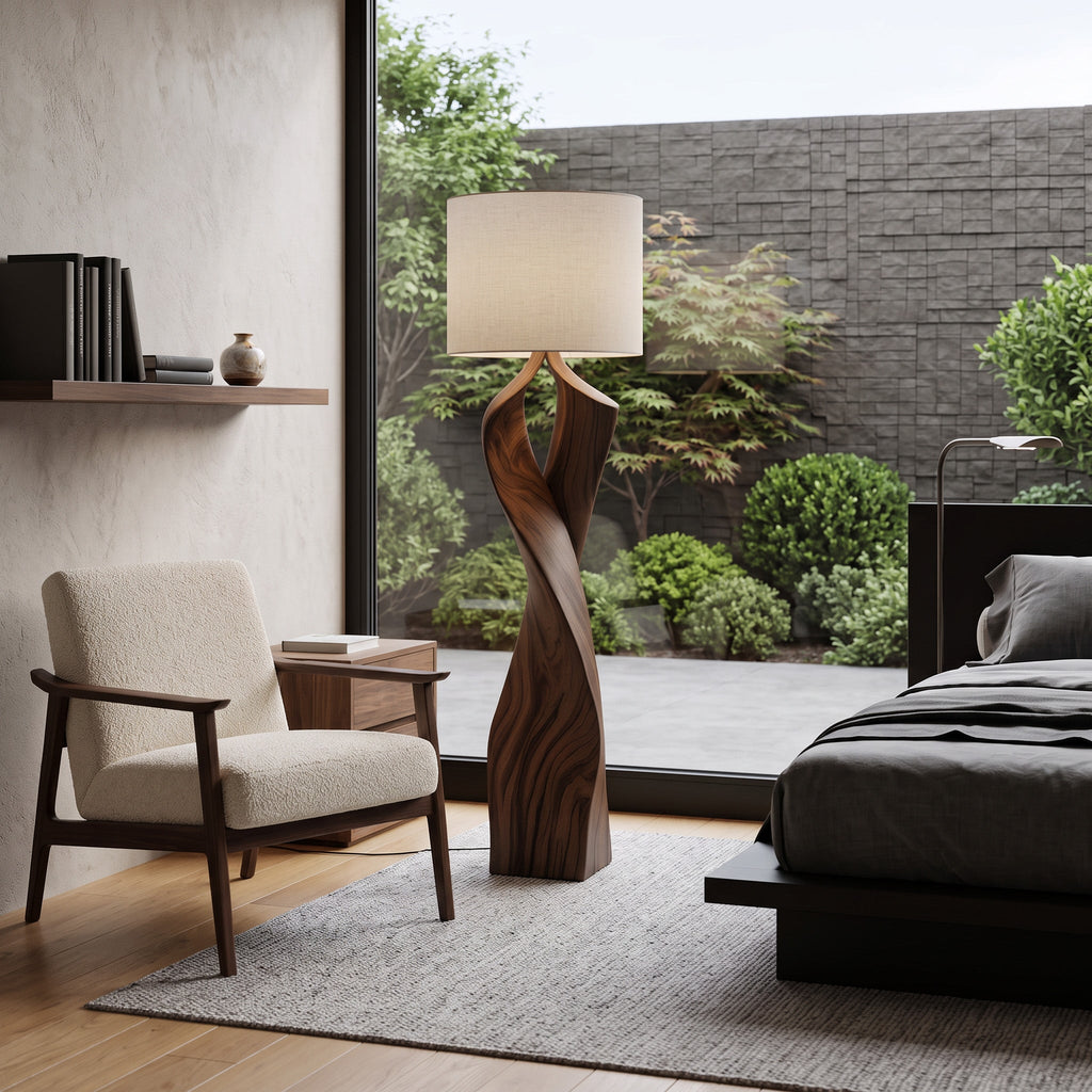 Modern Twisted Floor Lamp For Bedroom Or Living Room
