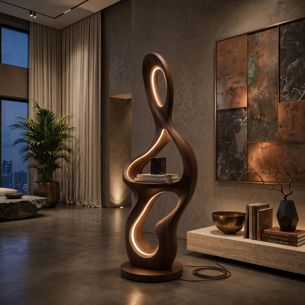 Mid Century Circle Lamp With Table For Entryway