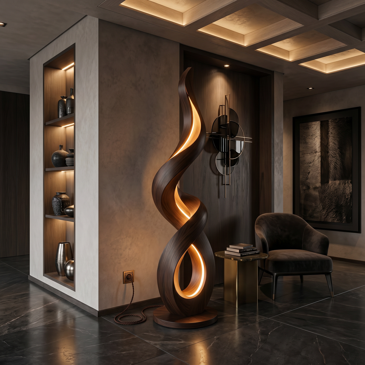 Mid Century Candle Flame Floor Lamp For Interior