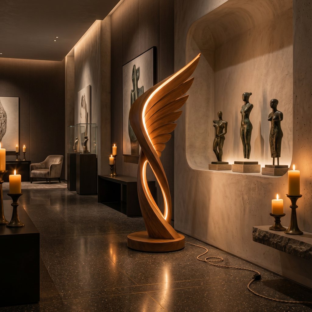 Organic Folding Wing Floor Lamp For Bedroom
