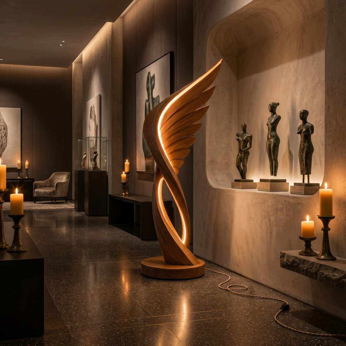 Organic Folding Wing Floor Lamp For Bedroom