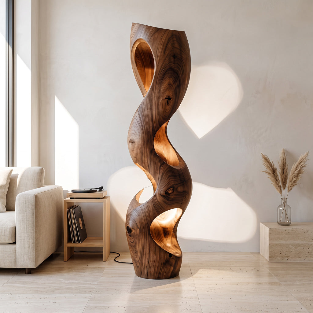 Organic Sculptural Floor Lamp For Modern Living Room