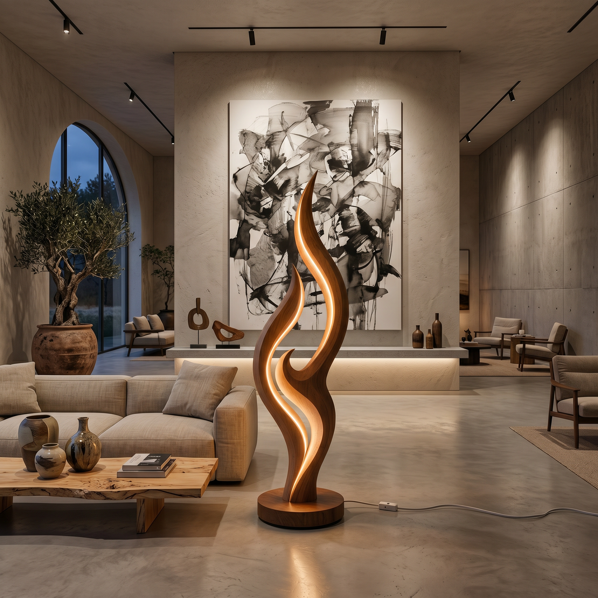 Contemporary Double Wave Lamp For Lounge Area