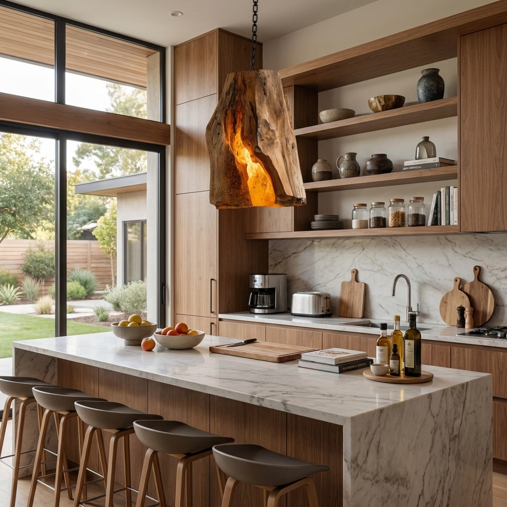 Rustic Organic Pendant Light For Dining Room