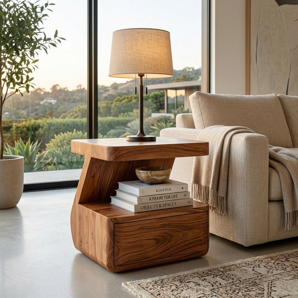 Modern Nightstand With Drawer For Bedroom