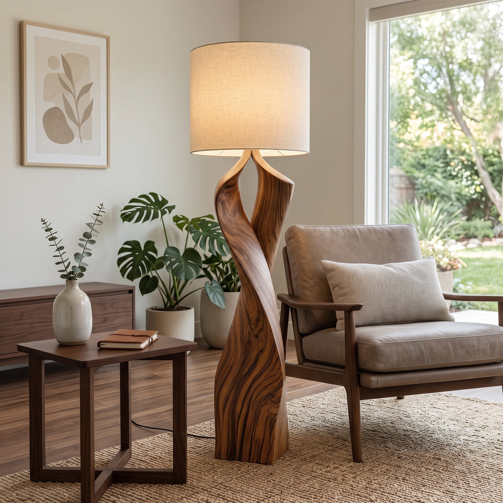 Modern Twisted Floor Lamp For Bedroom Or Living Room