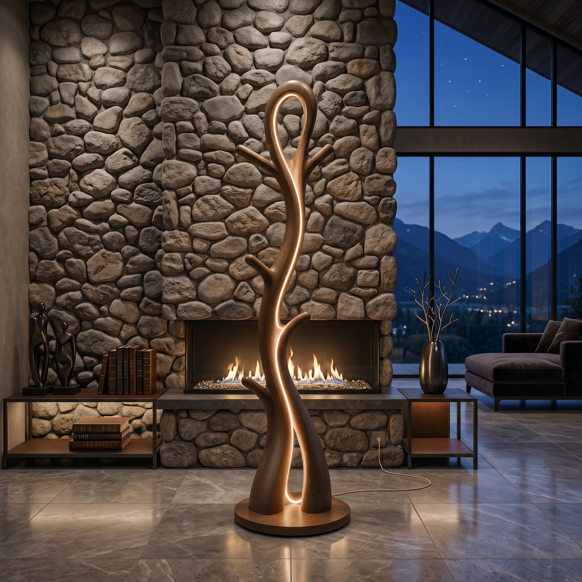 Contemporary Botanical Lamp With Hooks For Lounge
