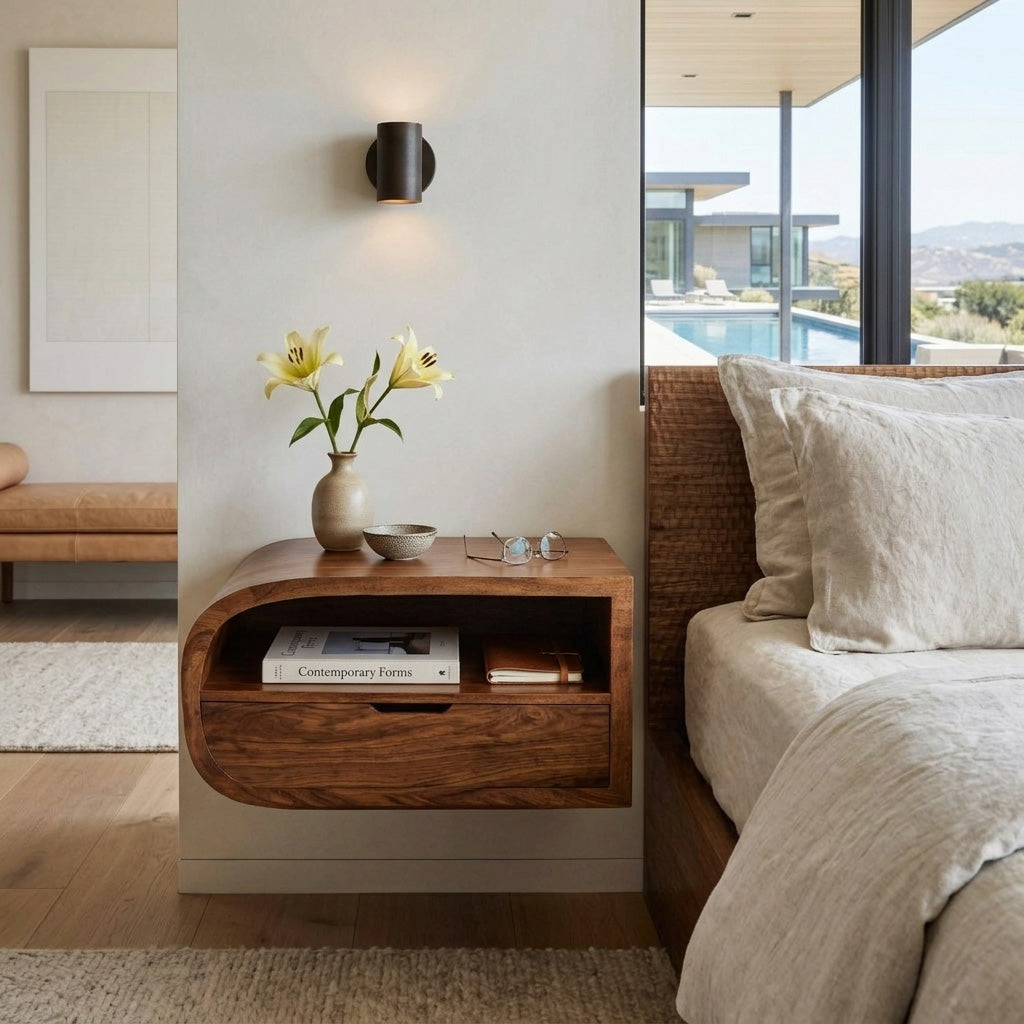 Minimalist Floating Nightstand With Storage For Bedroom
