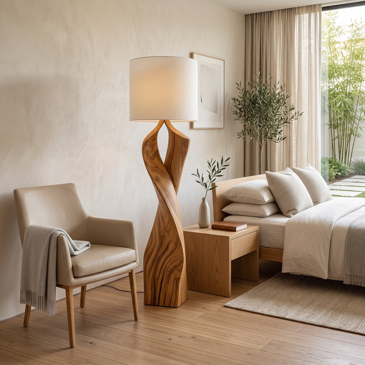 Modern Twisted Floor Lamp For Bedroom Or Living Room