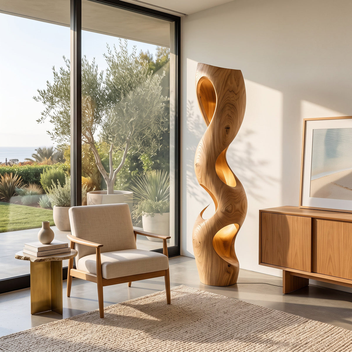 Organic Sculptural Floor Lamp For Modern Living Room