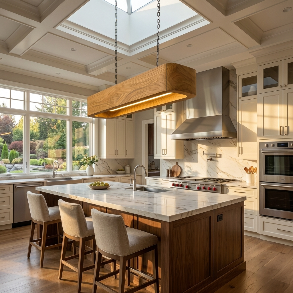 Modern Wooden Pendant Light For Kitchen