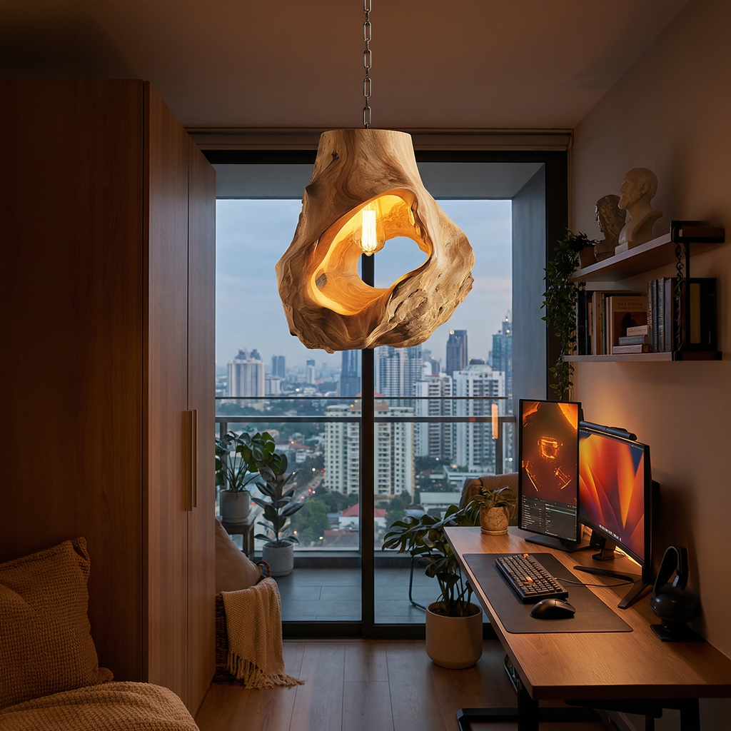 Organic Sculptural Table Lamp Bedroom Reading Nook Loft Corner
