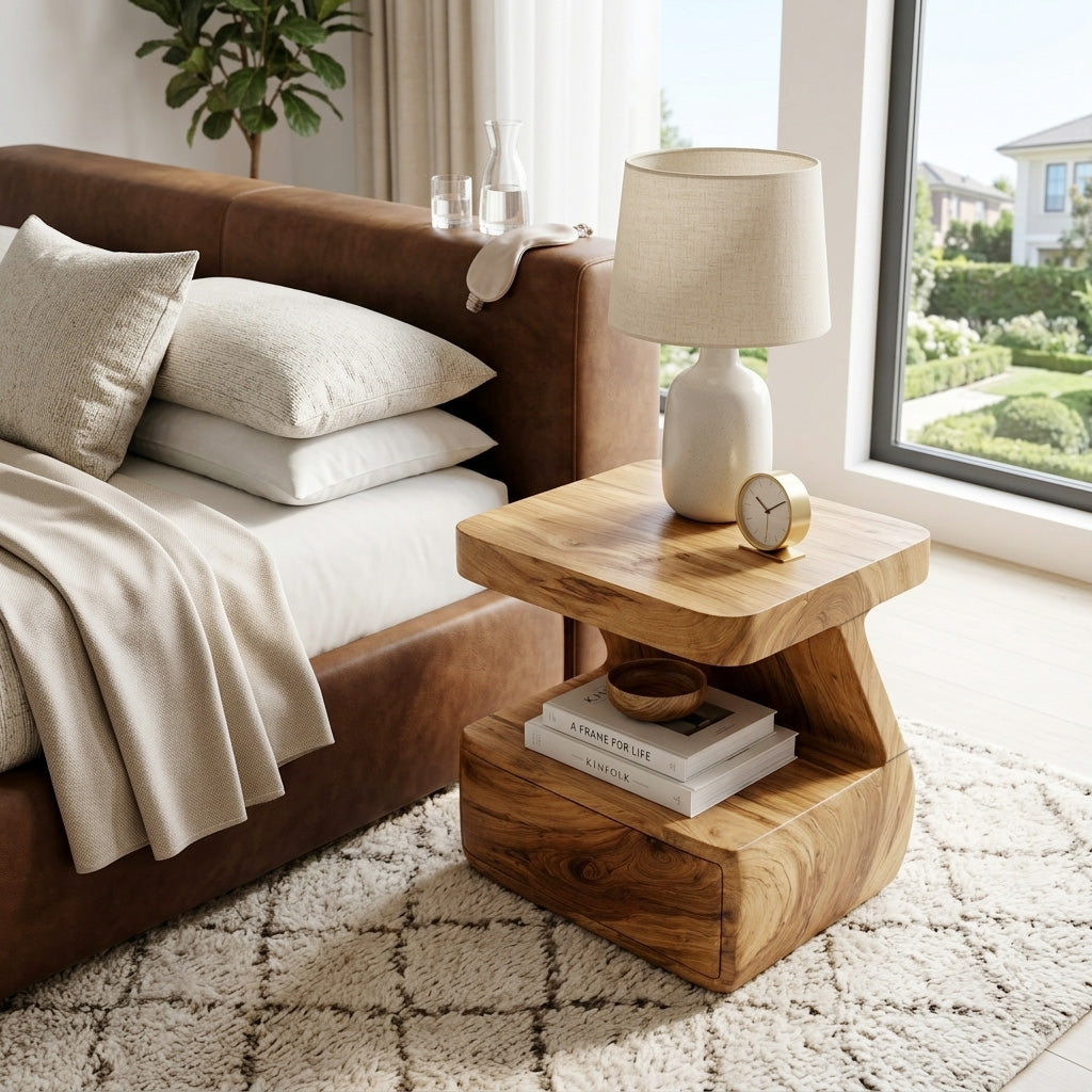 Modern Nightstand With Drawer For Bedroom