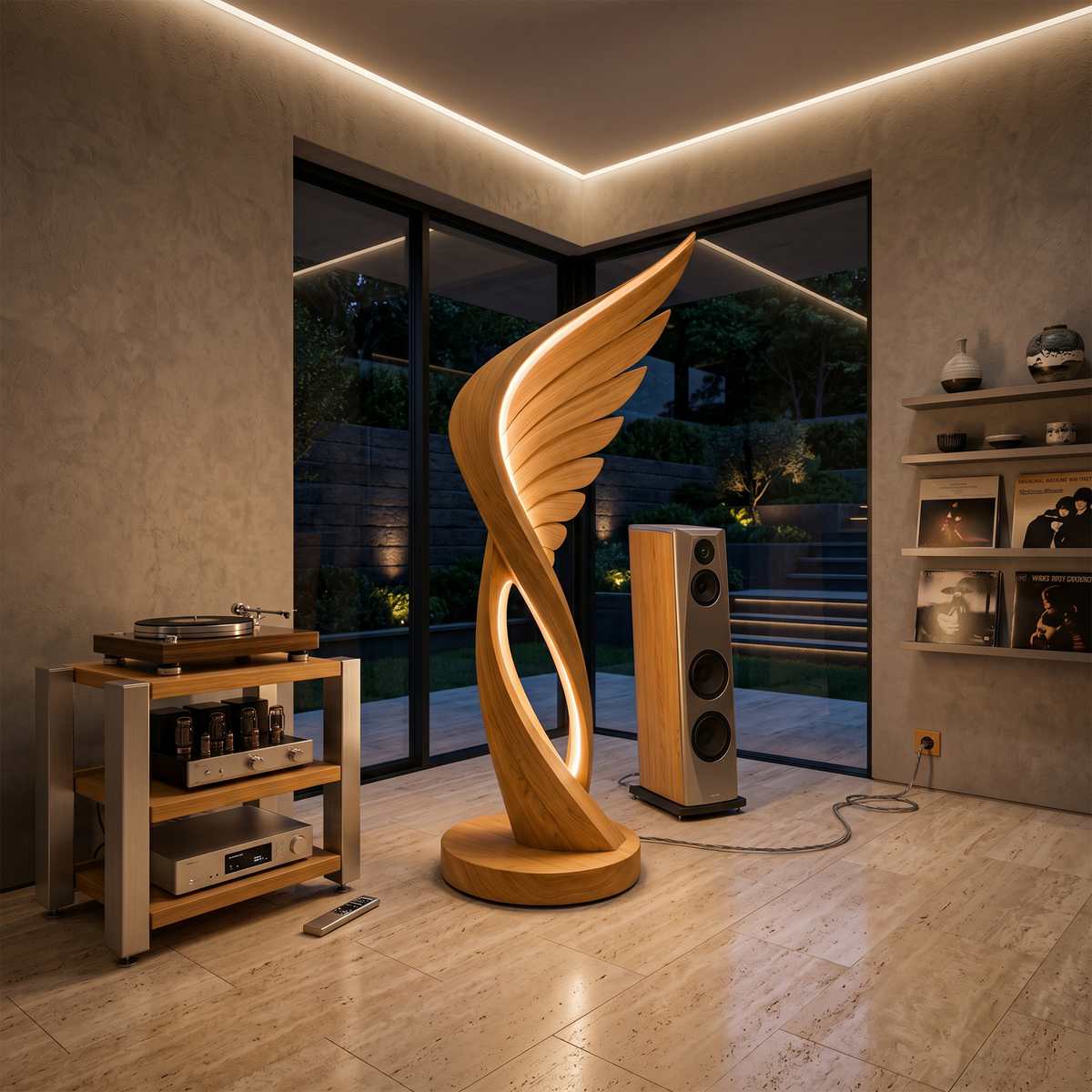 Organic Folding Wing Floor Lamp For Bedroom