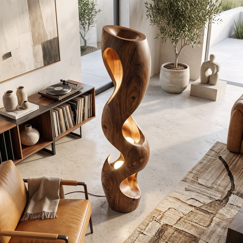 Organic Sculptural Floor Lamp For Modern Living Room