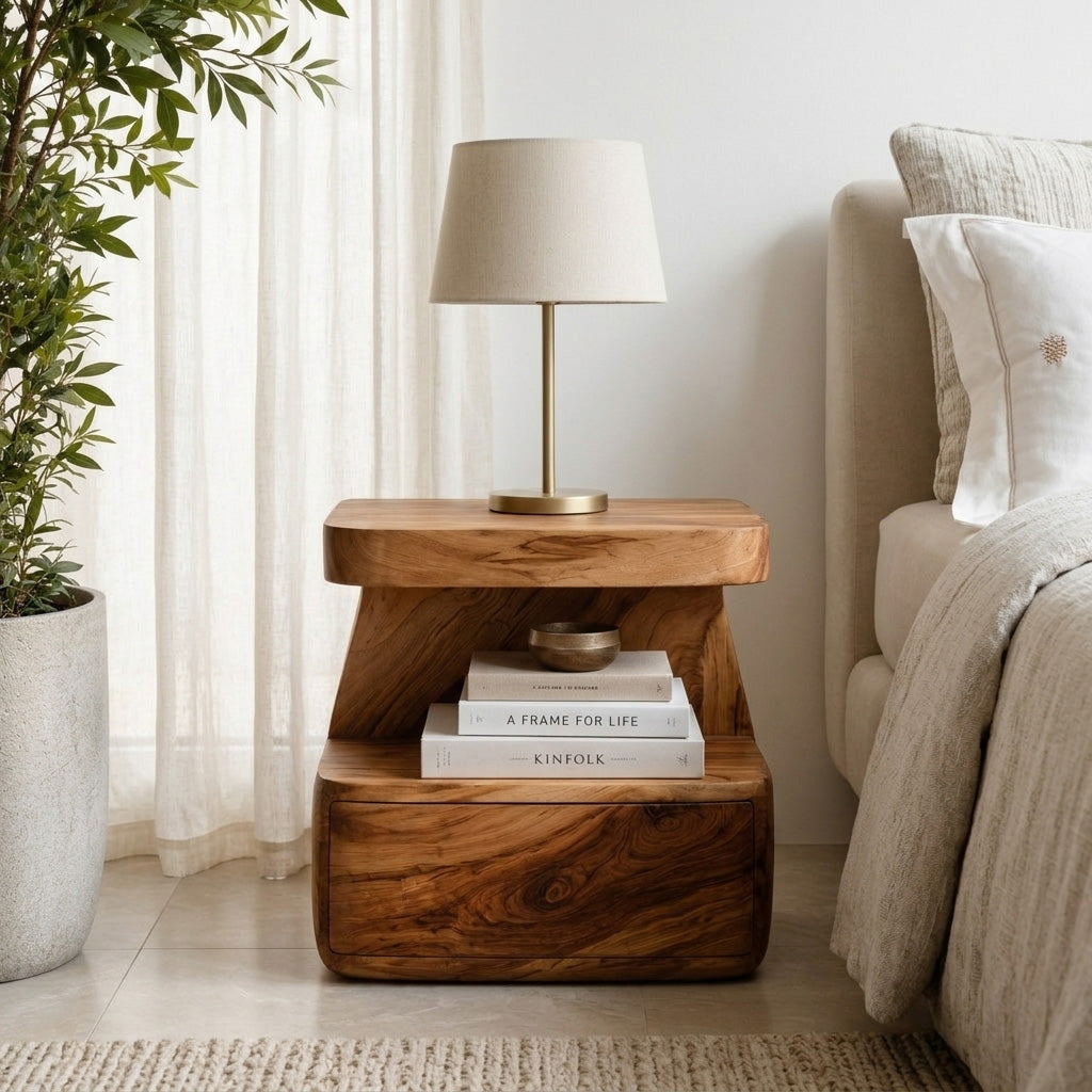 Modern Nightstand With Drawer For Bedroom