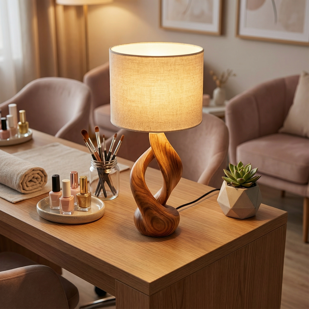 Boho Accent Table Lamp Bedroom Living Room Corner Space