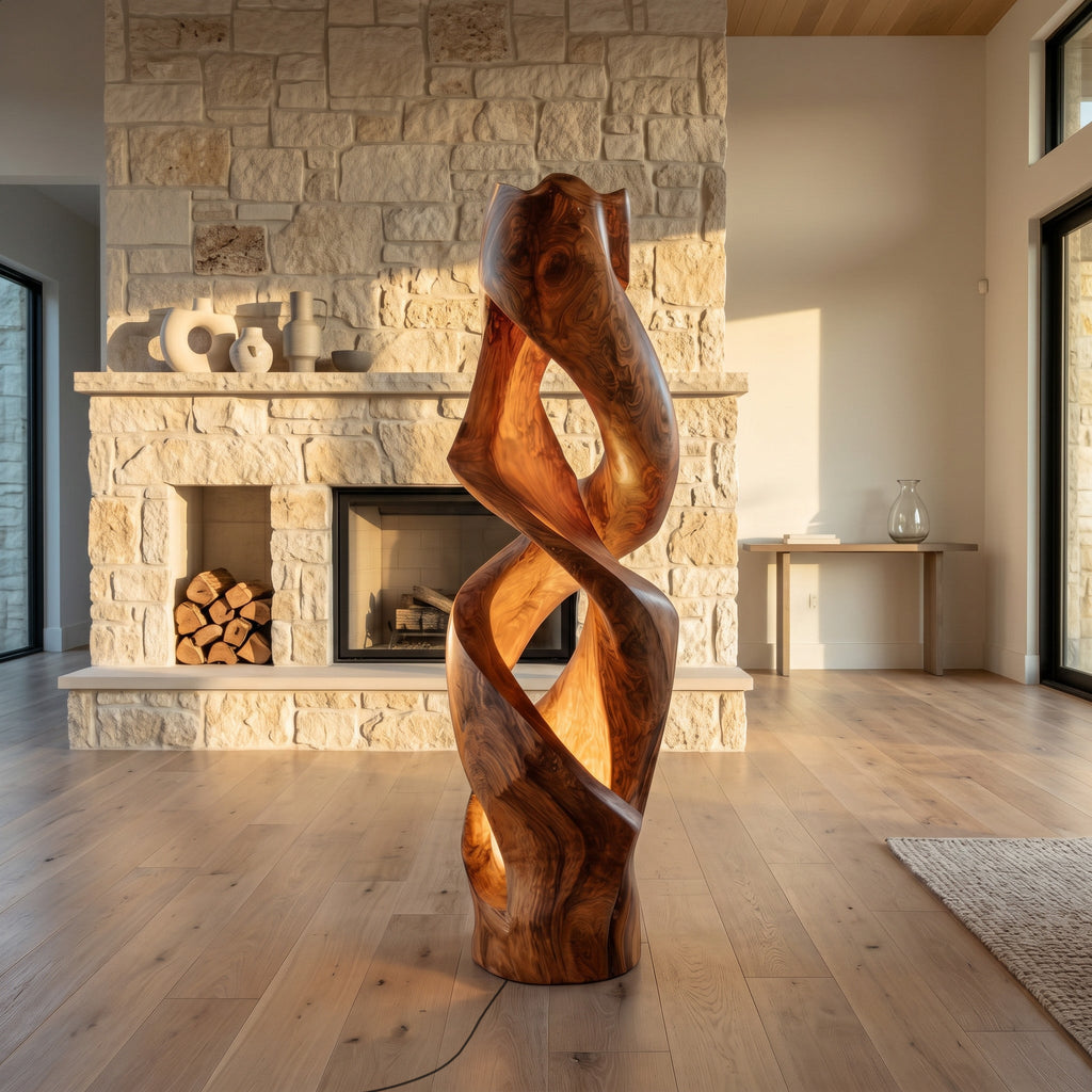 Contemporary Abstract Twisted Floor Lamp For Living Room