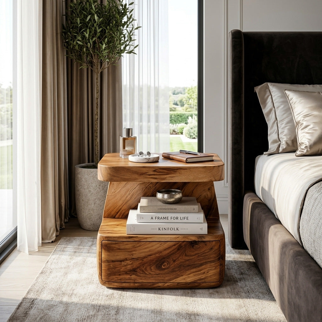 Modern Nightstand With Drawer For Bedroom